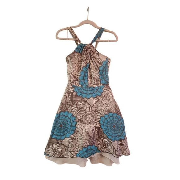 Trina Turk 100%silk halter style floral dress size 2 - Picture 1 of 13